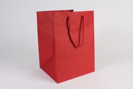 A289BD Bag of 12 red kraft bags 25x24cm H35cm