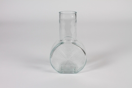 A289NH Vase bouteille en verre motif spiral 13.5x7cm H22.5cm