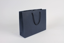 A290BD Bag of 12 blue kraft bags 35x10cm H27cm