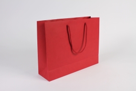 A291BD Bag of 12 red kraft bags 35x10cm H27cm