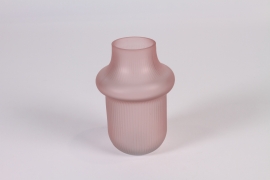 A330R4 Matte pink glass vase D10cm H15.5cm