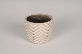 A422NM Light brown ceramic planter D11cm H9cm