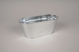 A458KM Natural zinc oval planter 22x10cm H9cm