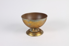 A462NM Antique gold metal bowl D20.5cm H14.5cm