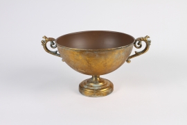 A463NM Antique gold metal bowl D24cm H17cm