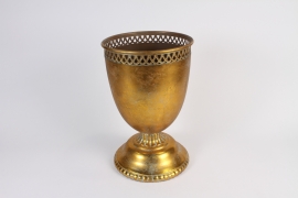 A464NM Antique gold metal bowl D25.5cm H40cm