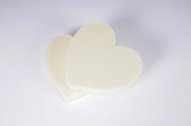 A464QV Pack of 2 ivory heart floral foam D18cm