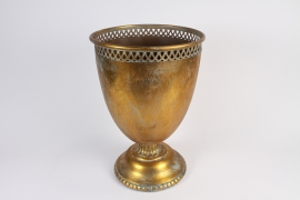 A465NM Antique gold metal bowl D31.5cm H46cm