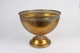 A468NM Antique gold metal bowl D37cm H32cm