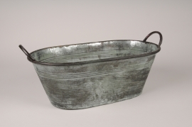 A474NM Old looking zinc planter 37x20cm H14cm