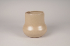 A493NM Cream ceramic planter D26cm H26cm