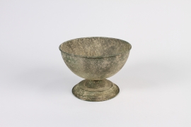 A539NM Antique green metal bowl D20.5cm H14.5cm