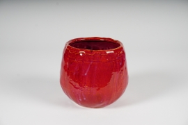 A559NM Cache-pot en céramique framboise D17cm H15cm