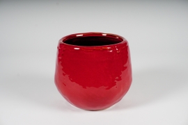 A560NM Cache-pot en céramique framboise D20cm H17cm