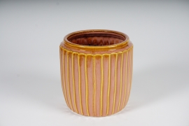 A571NM Cache-pot en céramique vieux rose D16.5cm H17.5cm