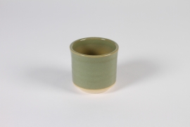 A716HX Green ceramic planter D10cm H11cm