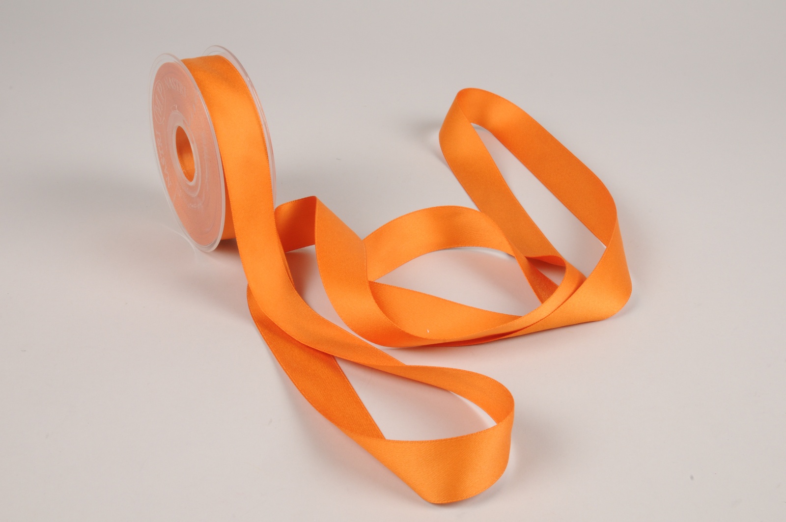 Orange satin ribbon 25mm x 15m