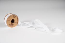 A993UN White fabric ribbon 25mm x 20m