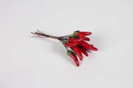 AM-000232 Pick of 12 red artificial chillies H12cm