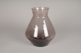 B121IH Purple glass vase D24cm H30cm