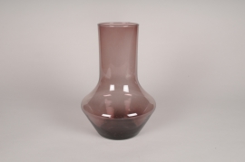 B123IH Purple glass vase D20cm H30cm