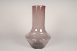 B124IH Purple glass vase D24cm H39cm