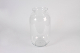 B233IH Clear glass vase D23cm H42cm