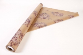 BD-000062 Kraft paper roll with flower pattern 80cmx20m