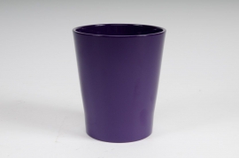 Cache-pot en céramique violet D14 H15cm