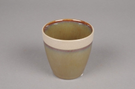 A474QB Ceramic pot green D8cm H8cm