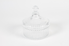 CV-000024 Clear glass candy jar D13,8cm H15cm