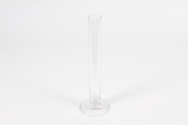 CV-000029 Vase soliflore en verre transparent D8cm H25cm