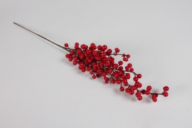 DI-000321 Red artificial berry branch H67cm