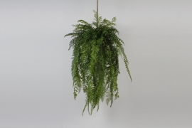 DI-000336 Hanging green fern with wire mesh L73cm