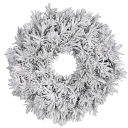 DQ-000518 Couronne de noël artificielle verte givrée D60cm