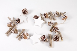 DQ-000527 Brown pine cones garland L140cm