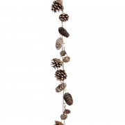 DQ-000528 Brown and white pinecone garland L180cm