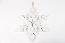 DQ-000535 White hanging snowflake D35cm