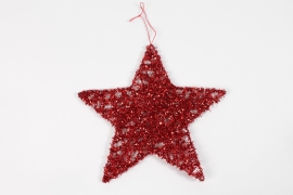 DQ-000554 Red star decoration to hang D40cm