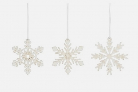 DQ-000559 Assorted matte white snowflake D10cm