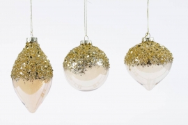 DQ-000561Assorted gold glass chrismas ball D8cm