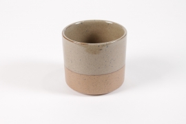 DQ-000569 Cream and beige ceramic planter D11cm H10cm