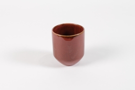 DQ-000576 Brown ceramic planter D7.5cm H7.5cm