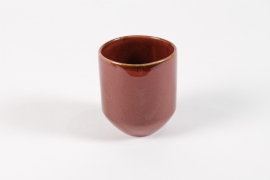 DQ-000577 Brown ceramic planter D8cm H9cm