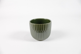 DQ-000580 Green ceramic planter D11cm H9cm