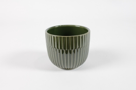 DQ-000581Green ceramic planter D12cm H11cm