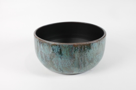 DQ-000587 Petrol blue ceramic bowl D35cm H17cm