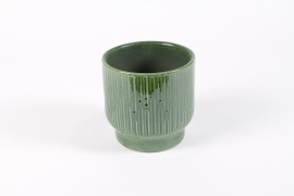 DQ-000588 Green ceramic planter D14cm H14cm