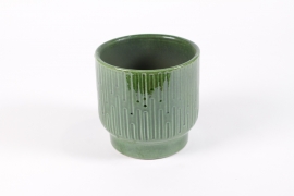 DQ-000589 Green ceramic planter D17cm H15cm