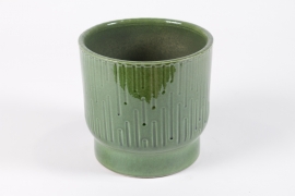 DQ-000591 Green ceramic planter D26cm H24cm